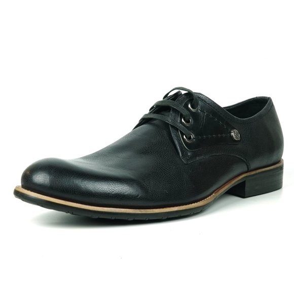 Encore by Fiesso FI-9052 Black Leather Lace up Shoes main image 8